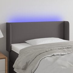 vidaXL gultas galvgalis ar LED, 103x16x78/88 cm, pelēka mākslīgā āda cena un informācija | Gultas | 220.lv