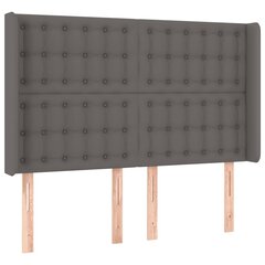 Galvgalis ar LED, pelēkā krāsā, 147x16x118/128 cm cena un informācija | Gultas | 220.lv