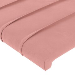 vidaXL gultas galvgalis ar LED, 103x16x118/128 cm, rozā samts cena un informācija | Gultas | 220.lv