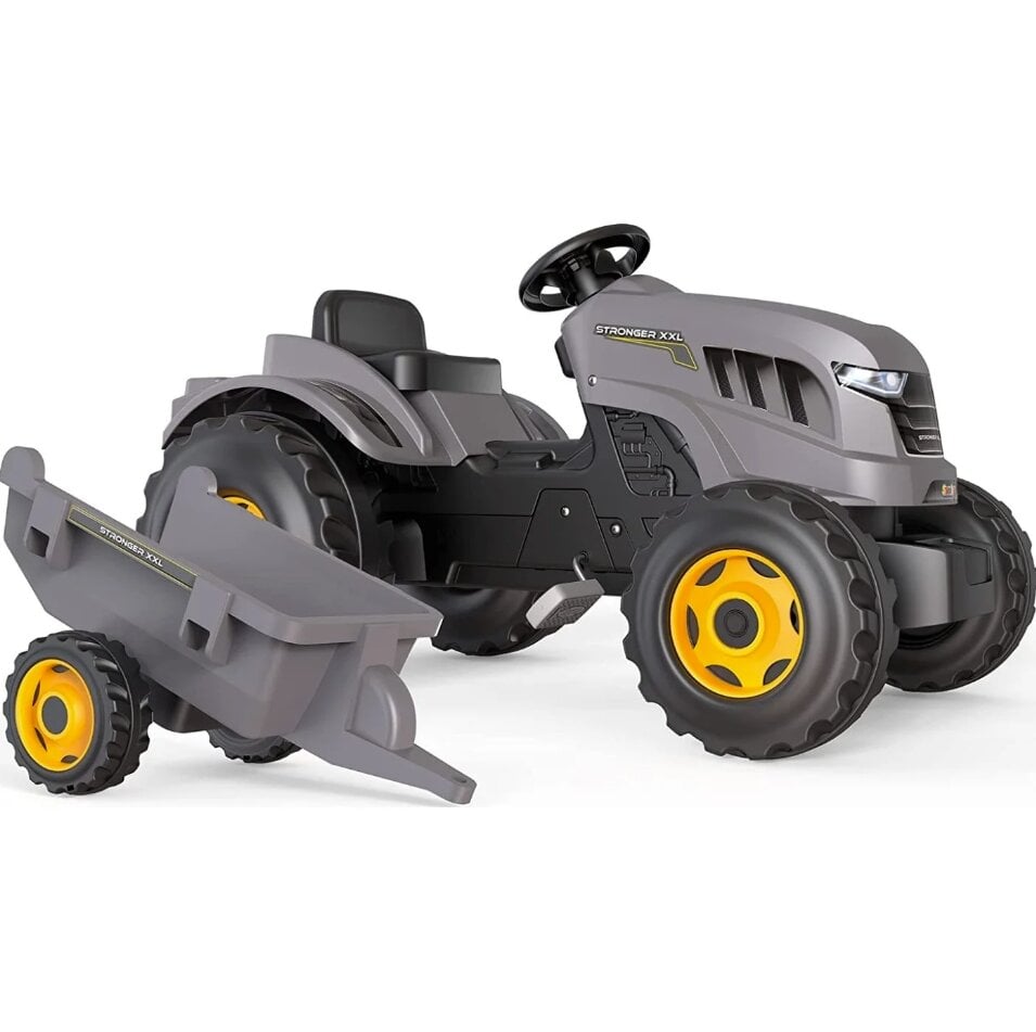 Traktors ar piekabi Smoby Stronger XXL, pelēks cena un informācija | Rotaļlietas zēniem | 220.lv