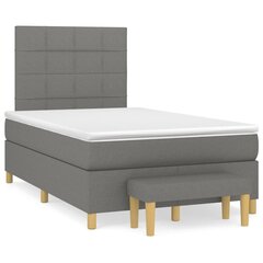 vidaXL atsperu gulta ar matraci, tumši pelēks audums, 120x200cm cena un informācija | Gultas | 220.lv
