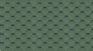 Komplekts no bitumena dakstiņiem Hexagonal Rock H105GREEN, zala krāsa cena un informācija | Jumta segumi | 220.lv