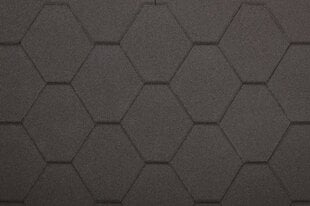 Komplekts no bitumena dakstiņiem Hexagonal Rock H102BLACK, melna krāsa cena un informācija | Jumta segumi | 220.lv