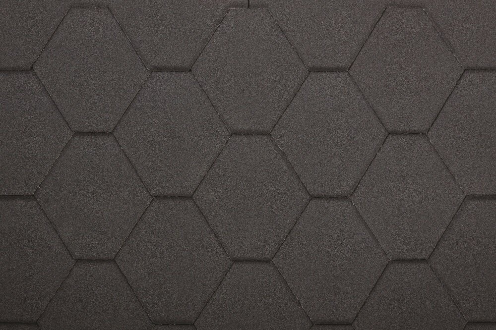Komplekts no bitumena dakstiņiem Hexagonal Rock H205BLACK, melna krāsa cena un informācija | Jumta segumi | 220.lv
