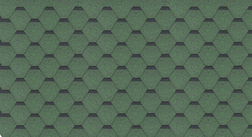 Komplekts no bitumena dakstiņiem Hexagonal Rock H550GREEN, krāsa zaļa cena un informācija | Jumta segumi | 220.lv