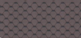 Komplekts no bitumena dakstiņiem Hexagonal Rock H334BROWN, krāsa brūna cena un informācija | Jumta segumi | 220.lv