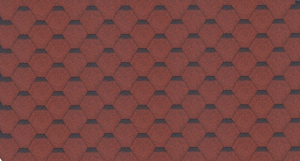 Komplekts no bitumena dakstiņiem Hexagonal Rock H331RED, krāsa sarkana цена и информация | Jumta segumi | 220.lv