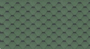 Komplekts no bitumena dakstiņiem Hexagonal Rock H351GREEN, krāsa zaļa cena un informācija | Jumta segumi | 220.lv