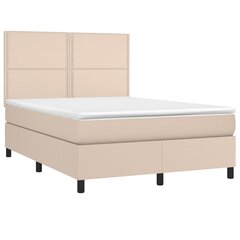 vidaXL atsperu gulta ar matraci, LED, kapučīno, 140x200 cm цена и информация | Кровати | 220.lv