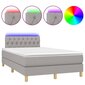 vidaXL atsperu gulta ar matraci, LED, gaiši pelēks audums, 120x200 cm cena un informācija | Gultas | 220.lv