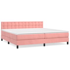 vidaXL atsperu gulta ar matraci, rozā samts, 200x200 cm цена и информация | Кровати | 220.lv