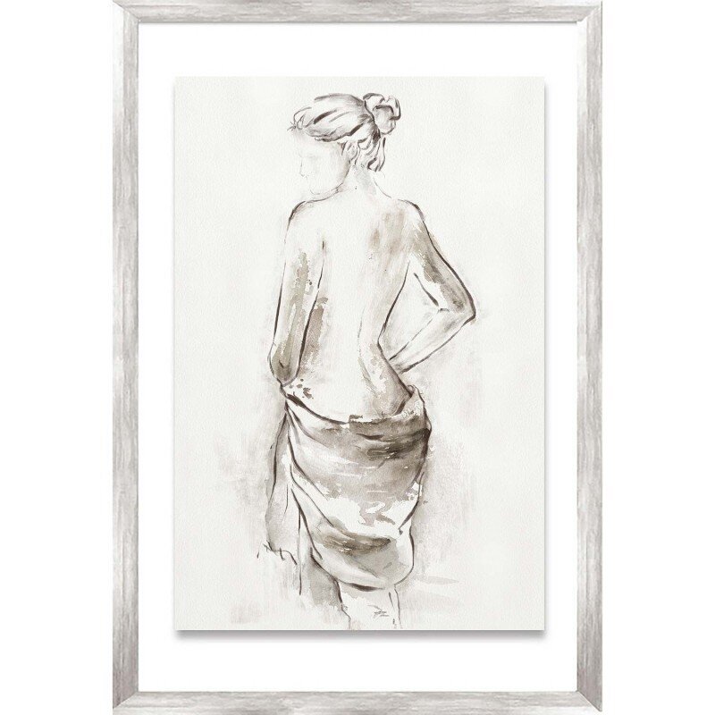 Glezna ar rāmi, 50x70cm, sieviete ar šalli 2 cena un informācija | Gleznas | 220.lv