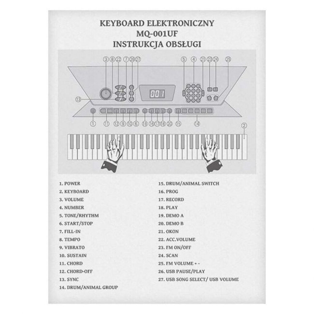 Bērnu ērģeles MQ 001 UF цена и информация | Taustiņinstrumenti | 220.lv