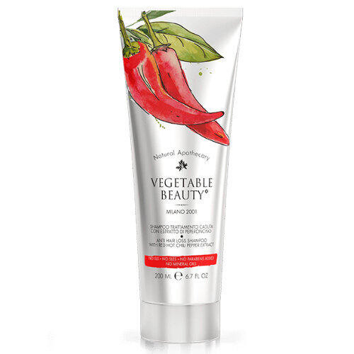 Šampūns pret matu izkrišanu, ar sarkanā čili ekstraktu Vegetable Beauty, 200 ml cena un informācija | Šampūni | 220.lv