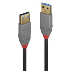 Кабель USB3.2 A TIPO 1M/ANTHRA 36751 LINDY цена и информация | Кабели для телефонов | 220.lv