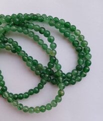 Jadeīta krelles, zaļas, 4 mm, 90 gab, 40 cm pavediens cena un informācija | Rotu veidošana, pērļošana | 220.lv