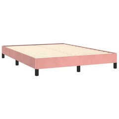 vidaXL atsperu gulta ar matraci, rozā samts, 140x200 cm цена и информация | Кровати | 220.lv