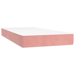 vidaXL atsperu gulta ar matraci, rozā samts, 100x200 cm цена и информация | Кровати | 220.lv