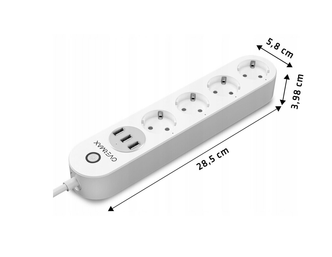 Viedais paplašinātājs ar strāvas ligzdu WiFi, ko kontrolē Smart Home, Alexa cena un informācija | Elektrības slēdži, rozetes | 220.lv