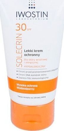 Viegls saules aizsargkrēms Iwostin Solecrin Light, SPF 30, 50 ml cena un informācija | Sauļošanās krēmi | 220.lv