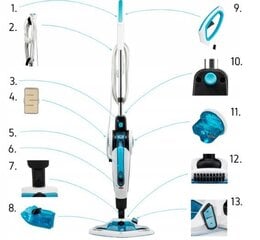 Tvaika mops 2100W / 400ml Yoer цена и информация | Пароочистители, оборудование для мытья полов | 220.lv