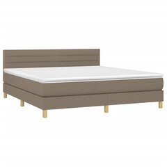 vidaXL atsperu gulta ar matraci, LED, pelēkbrūns audums, 160x200 cm цена и информация | Кровати | 220.lv