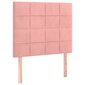 vidaXL atsperu gulta ar matraci, rozā samts, 100x200 cm цена и информация | Gultas | 220.lv
