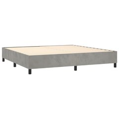 vidaXL atsperu gulta ar matraci, gaiši pelēka samts, 200x200 cm cena un informācija | Gultas | 220.lv