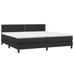vidaXL atsperu gulta ar matraci, melna, 200x200 cm, mākslīgā āda cena un informācija | Gultas | 220.lv