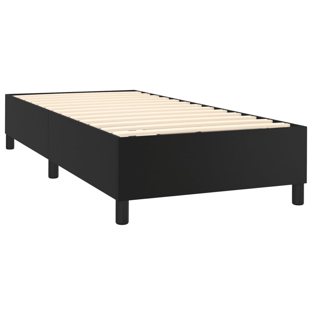 vidaXL atsperu gulta ar matraci, melna, 80x200 cm, mākslīgā āda цена и информация | Gultas | 220.lv