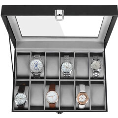 Коробка для часов со стеклянной крышкой цена и информация | Детали интерьера | 220.lv
