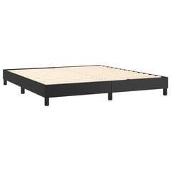 vidaXL atsperu gulta ar matraci, melna, 160x200 cm, mākslīgā āda cena un informācija | Gultas | 220.lv