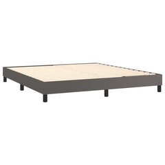 vidaXL atsperu gulta ar matraci, pelēka, 160x200 cm, mākslīgā āda cena un informācija | Gultas | 220.lv