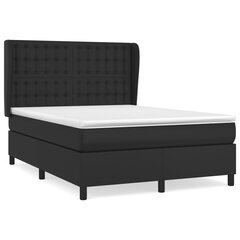 vidaXL atsperu gulta ar matraci, melna, 140x200 cm, mākslīgā āda цена и информация | Кровати | 220.lv