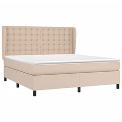 vidaXL atsperu gulta ar matraci, kapučīno, 160x200 cm, mākslīgā āda цена и информация | Кровати | 220.lv