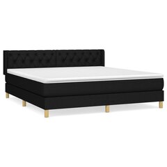 vidaXL atsperu gulta ar matraci, melns, 160x200 cm, audums цена и информация | Кровати | 220.lv