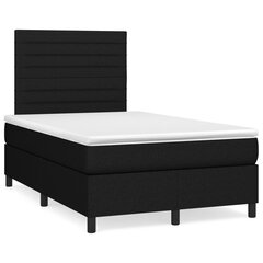 vidaXL atsperu gultas rāmis ar matraci, melna audums, 120x200 cm cena un informācija | Gultas | 220.lv