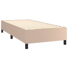 vidaXL atsperu gulta ar matraci, kapučīno, 90x190 cm, mākslīgā āda cena un informācija | Gultas | 220.lv