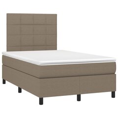 vidaXL atsperu gultas rāmis ar matraci, pelēkbrūns, 120x200 cm, audums cena un informācija | Gultas | 220.lv