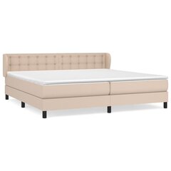 vidaXL atsperu gulta ar matraci, kapučīno, 200x200 cm, mākslīgā āda цена и информация | Кровати | 220.lv