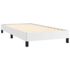 vidaXL atsperu gulta ar matraci, balta, 90x200 cm, mākslīgā āda цена и информация | Кровати | 220.lv