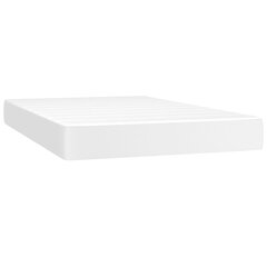 vidaXL atsperu gulta ar matraci, balta, 120x200 cm, mākslīgā āda цена и информация | Кровати | 220.lv