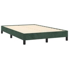 vidaXL atsperu gulta ar matraci, tumši zaļš samts, 120x200 cm cena un informācija | Gultas | 220.lv