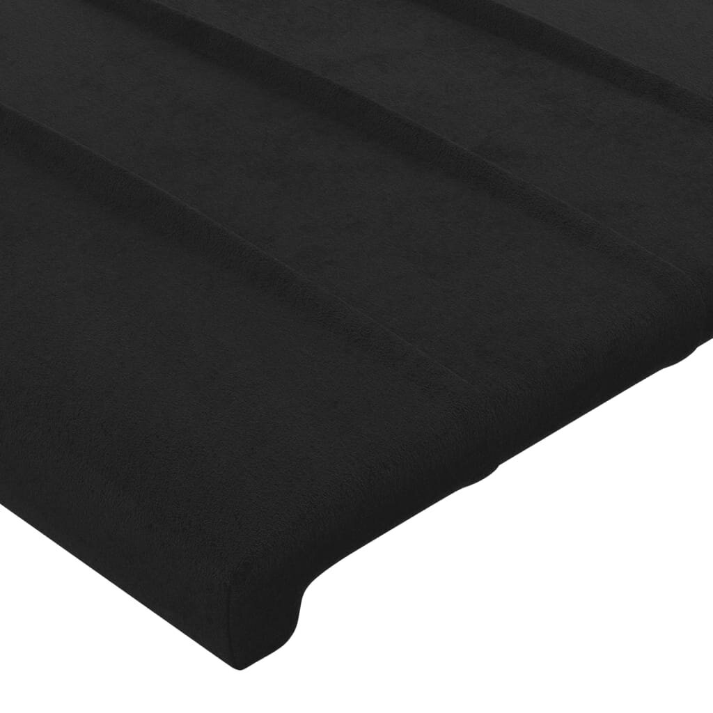 vidaXL gultas rāmis ar galvgali, melns samts, 200x200 cm cena un informācija | Gultas | 220.lv