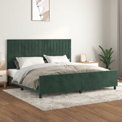 vidaXL gultas rāmis ar galvgali, tumši zaļš samts, 200x200 cm цена и информация | Кровати | 220.lv