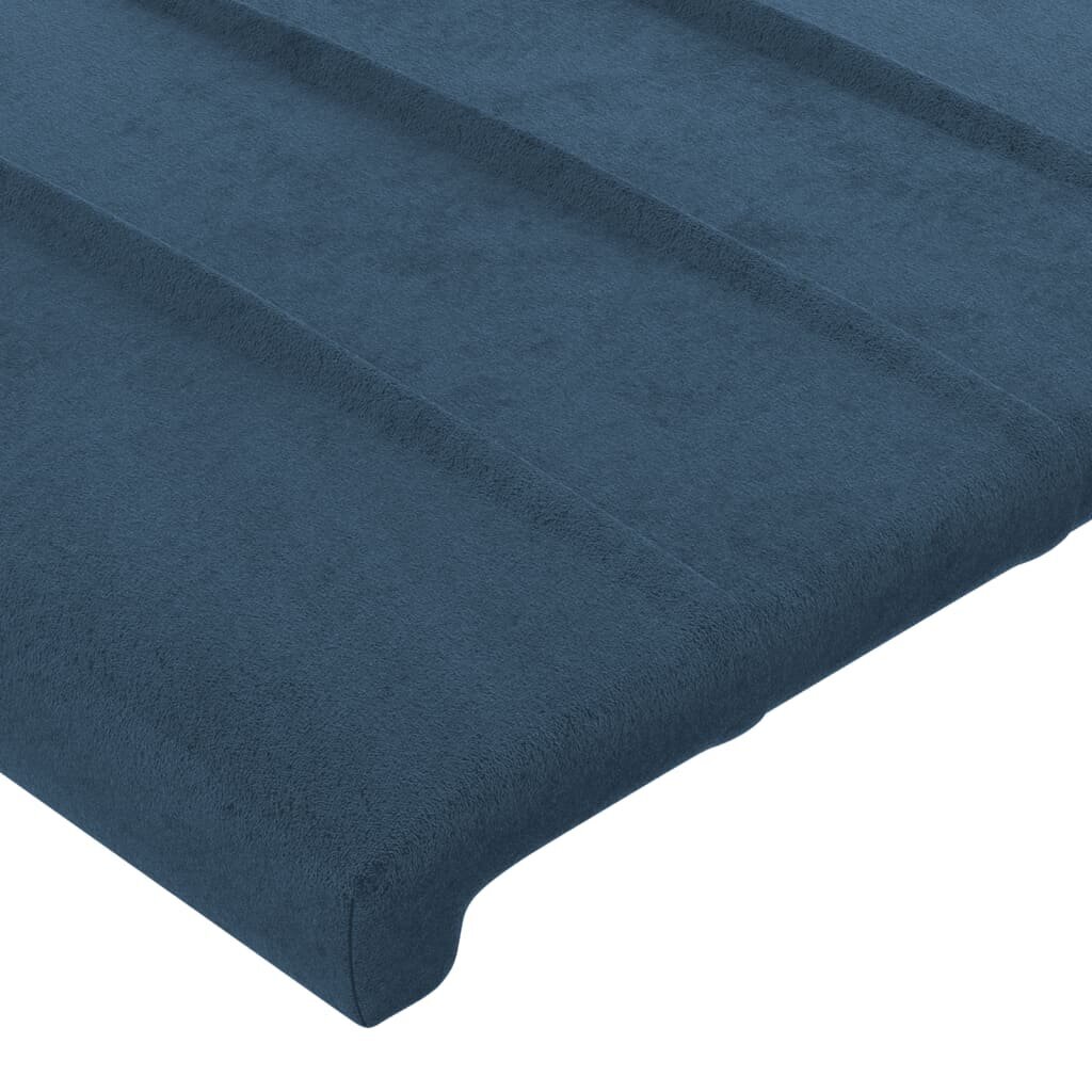 vidaXL gultas rāmis ar galvgali, tumši zils samts, 200x200 cm cena un informācija | Gultas | 220.lv
