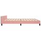 vidaXL gultas rāmis ar galvgali, rozā samts, 200x200 cm cena un informācija | Gultas | 220.lv
