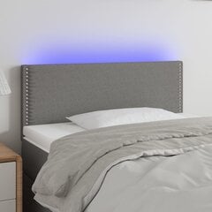 vidaXL gultas galvgalis ar LED, 80x5x78/88 cm, tumši pelēks audums cena un informācija | Gultas | 220.lv