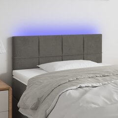 vidaXL gultas galvgalis ar LED, 80x5x78/88 cm, tumši pelēks samts цена и информация | Кровати | 220.lv