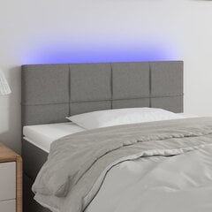 vidaXL gultas galvgalis ar LED, 80x5x78/88 cm, tumši pelēks audums cena un informācija | Gultas | 220.lv